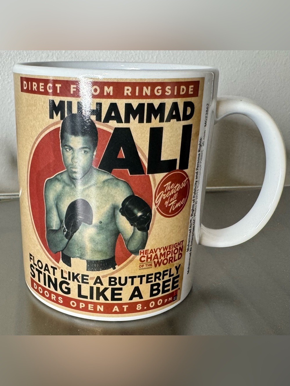 Muhammad Ali Boxing Poster Ceramic Mug 11oz float like a butterfly sting bee